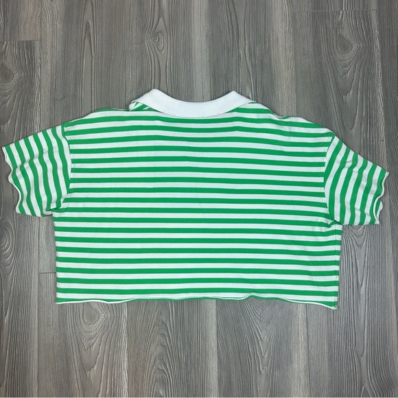 Offline by Aerie Cropped Striped Polo Distressed‎ Collar M - Picture 4 of 6